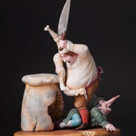 Скульптура "Повар и крысёнок-воришка" 90 мм