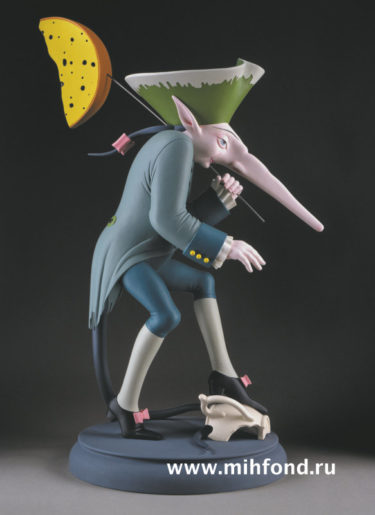 Крыс с сосиской. Скульптура М.Шемякина